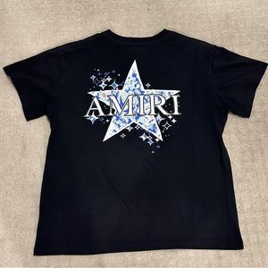 AMIRI Blue Paisley Star T-Shirt